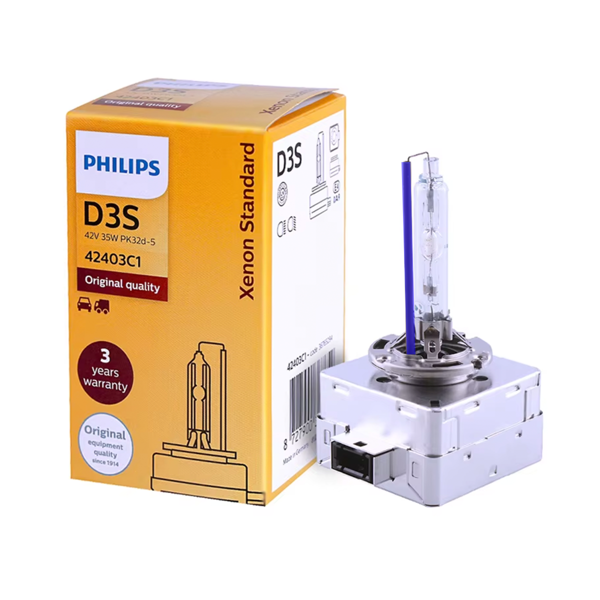 Ampolleta Xenón D3s Philips 42V 35W 6000K Original